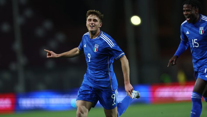 Lorenzo Colombo, attaccante del Milan in prestito al Lecce (getty images)