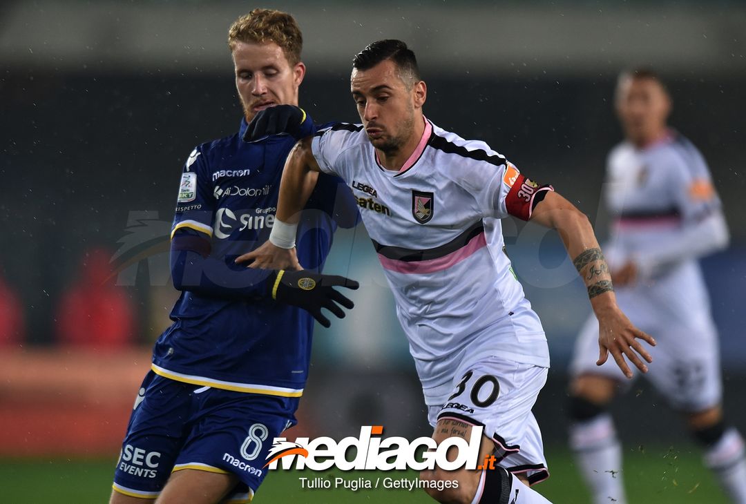  during the Serie b match between Hellas Verona and US Citta di Palermo at Stadio Marcantonio Bentegodi on November 23, 2018 in Verona, Italy. 