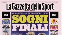 PRIMA PAGINA GAZZETTA DELLO SPORT OGGI: “Sogni finali, Milan-Roma ai quarti di EL”