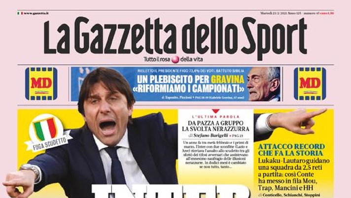 Prima Pagina, La Gazzetta dello Sport: “Inter golosa. Volaldo. Ora le canta Ibrahimovic” Prima Pagina, La Gazzetta dello Sport: “Inter golosa. Volaldo. Ora le canta Ibrahimovic”