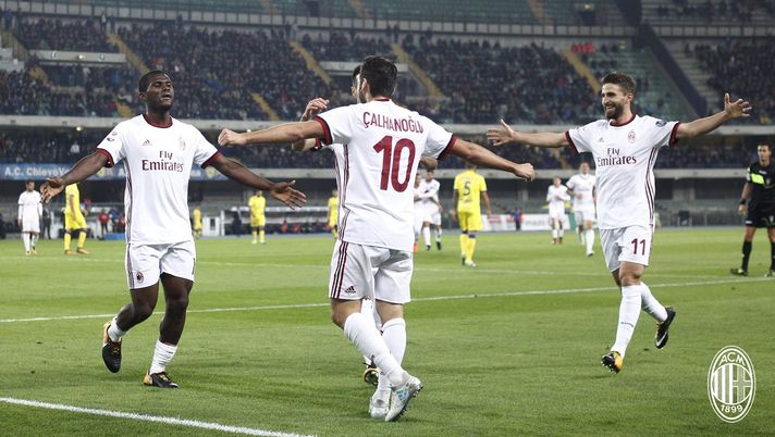 Chievo-Milan esultanza gol Calhanoglu