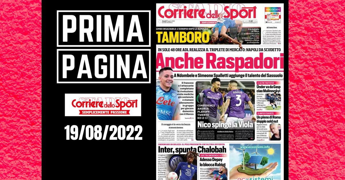 Prima pagina Corriere dello Sport, Napoli da scudetto: anche Raspadori