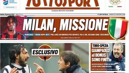 Prima pagina, Tuttosport: “Milan, missione. Pirlo-Conte, la vera storia”