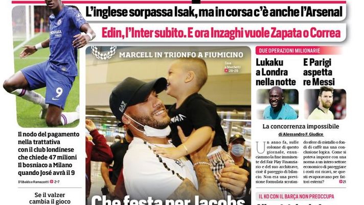Prima Pagina, Corriere dello Sport: “Abraham per Mou. Edin, l’Inter subito” Prima Pagina, Corriere dello Sport: “Abraham per Mou. Edin, l’Inter subito”