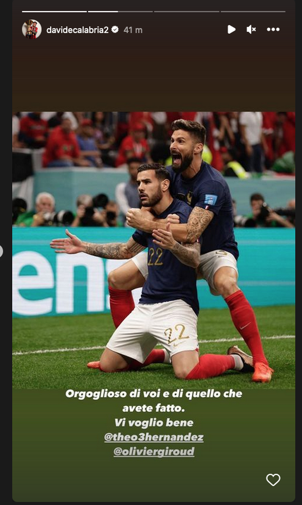 Milan, Calabria 'consola' Theo Hernandez e Giroud sui social