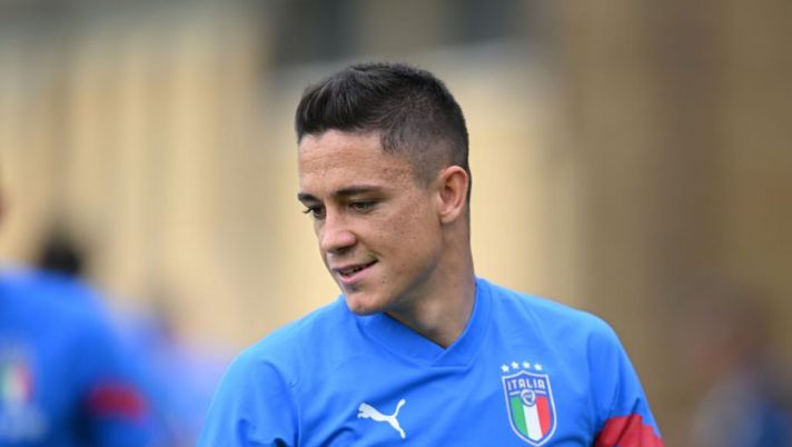 FLORENCE, ITALY - MAY 27: Giacomo Raspadori of Italy in action during training session at Centro Tecnico Federale di Coverciano on May 27, 2022 in Florence, Italy. (Photo by Claudio Villa/Getty Images) Sky: “Terminato l’incontro tra Sassuolo e Napoli per Raspadori: è andata così” - immagine 1