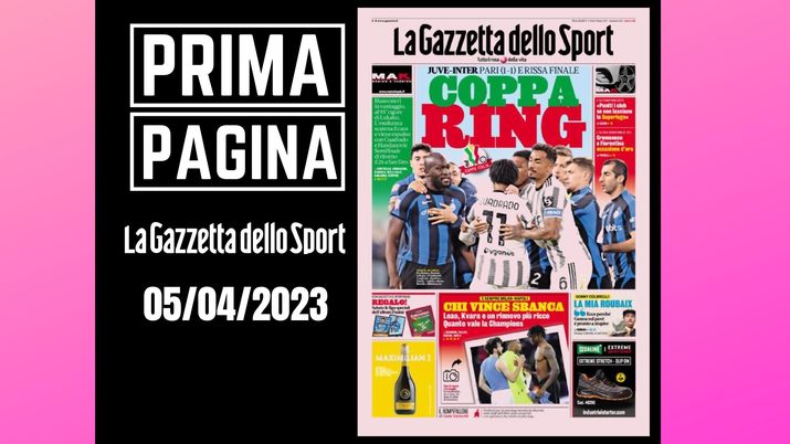 Prima pagina Gazzetta dello Sport: 'Coppa Ring'