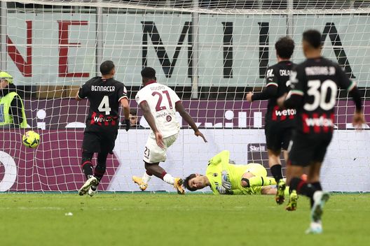 MILAN, ITALY - JANUARY 11: Michel Ndary Adopo of Torino FC scores the team's first goal during the Coppa Italia match between AC Milan and Torino FC at Stadio Giuseppe Meazza on January 11, 2023 in Milan, Italy. (Photo by Marco Luzzani/Getty Images) Torino, agenda rinnovi dopo Karamoh: al lavoro per almeno tre giocatori- immagine 3