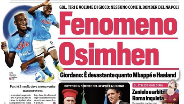 Prima Pagina, Corriere dello Sport: “Fenomeno Osimhen, l’Inter per la svolta” Prima Pagina, Corriere dello Sport: “Fenomeno Osimhen, l’Inter per la svolta”