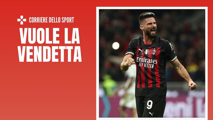 Olivier Giroud Milan-Roma Serie A 2022-2023