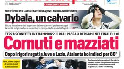 Prima Pagina, Corriere dello Sport: “Cornuti e mazziati. Dybala, un calvario”