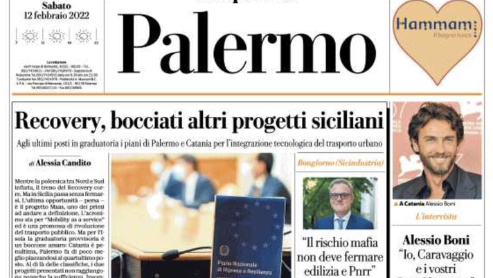 Prima Pagina, La Repubblica-Palermo: “Recovery, bocciati altri progetti siciliani” prima pagina