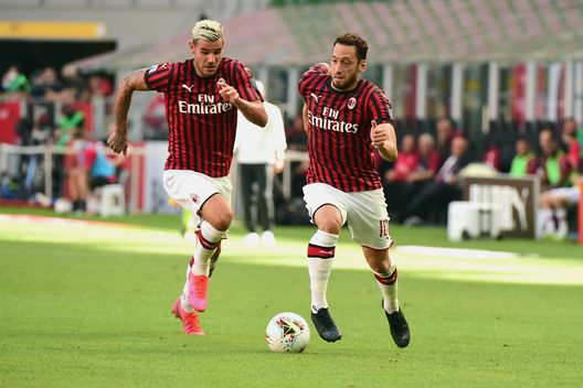 Theo Hernandez e Hakan Calhanoglu Theo Hernandez e Hakan Calhanoglu