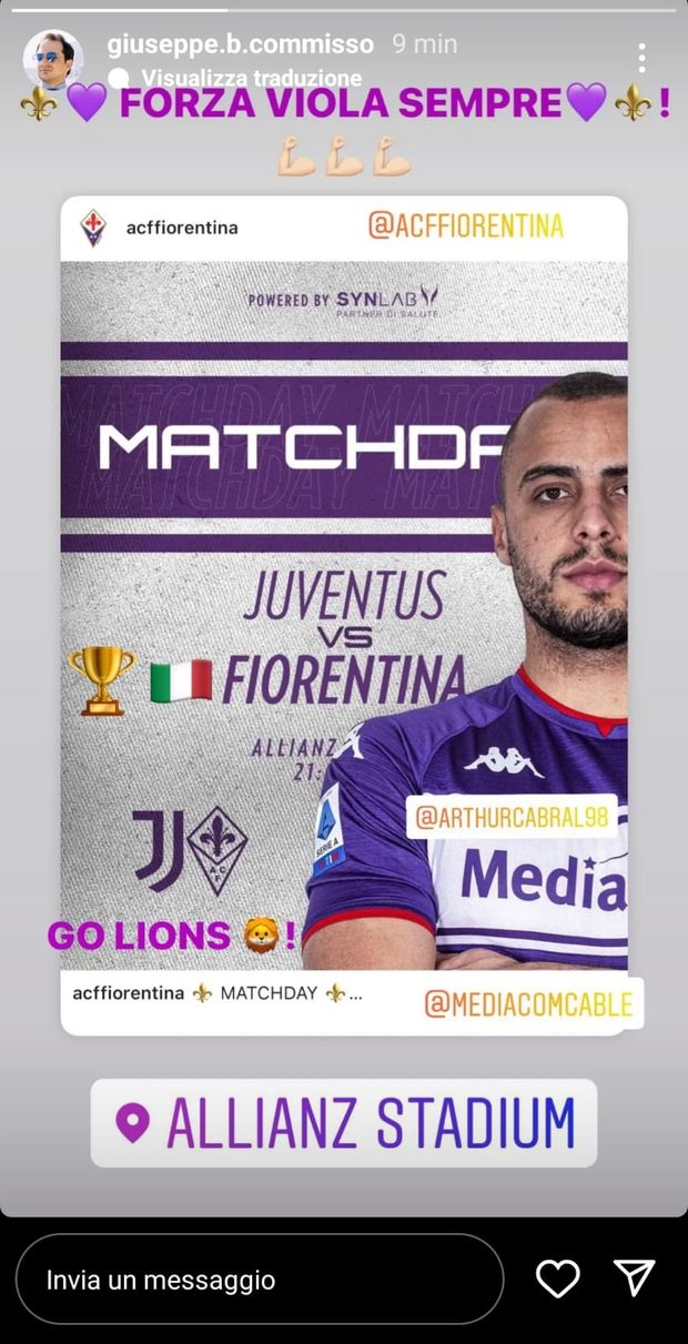 FOTO – J. Commisso carica la squadra: “Forza Viola! Andiamo, leoni”- immagine 2