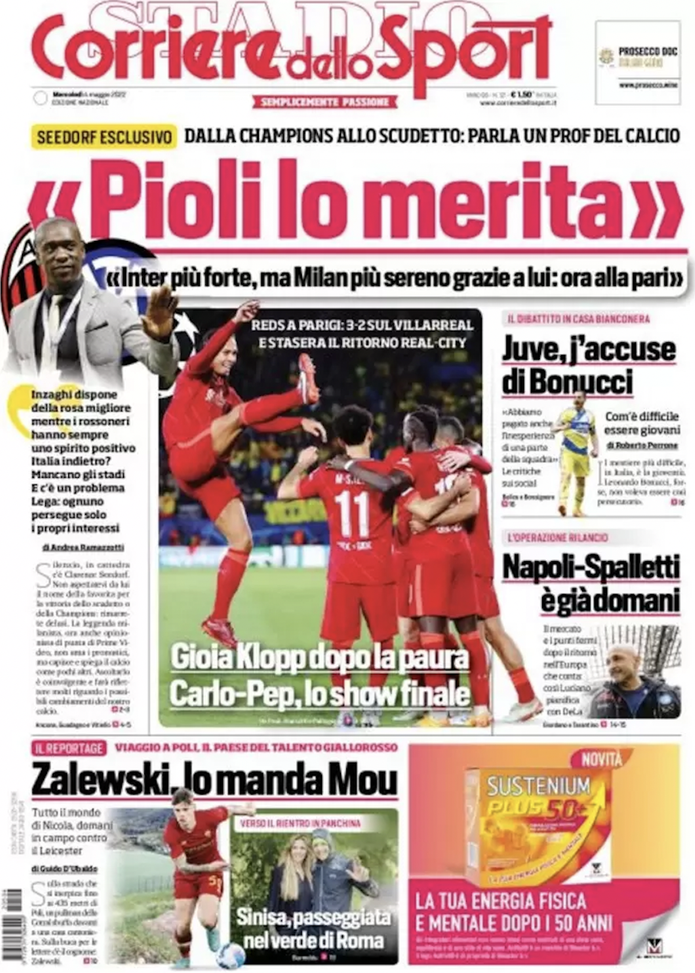 EDICOLA CDS – Seedorf: “Inter più forte del Milan, ma Pioli merita lo scudetto” - immagine 1