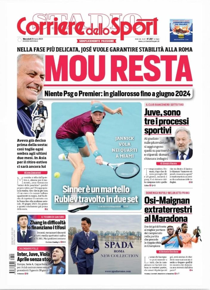 EDICOLA CDS – Zhang in difficoltà, lo finanziano i tifosi - immagine 1