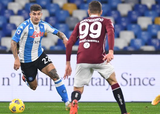 NAPLES, ITALY - DECEMBER 23: Giovanni Di Lorenzo of Napoli during the Serie A match between SSC Napoli and Torino FC at Stadio Diego Armando Maradona on December 23, 2020 in Naples, Italy. (Photo by SSC NAPOLI/SSC NAPOLI via Getty Images) NAPLES, ITALY - DECEMBER 23: Giovanni Di Lorenzo of Napoli during the Serie A match between SSC Napoli and Torino FC at Stadio Diego Armando Maradona on December 23, 2020 in Naples, Italy. (Photo by SSC NAPOLI/SSC NAPOLI via Getty Images)