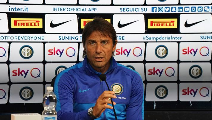 Antonio Conte, tecnico dell'Inter, in conferenza stampa (credits: GETTY Images) 