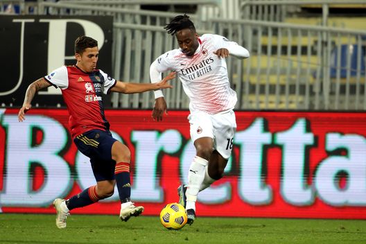 CAGLIARI, ITALY - JANUARY 18: Soualiho Meitè of Milan in action during the Serie A match between Cagliari Calcio and AC Milan at Sardegna Arena on January 18, 2021 in Cagliari, Italy. (Photo by Enrico Locci/Getty Images) CAGLIARI, ITALY - JANUARY 18: Soualiho Meitè of Milan in action during the Serie A match between Cagliari Calcio and AC Milan at Sardegna Arena on January 18, 2021 in Cagliari, Italy. (Photo by Enrico Locci/Getty Images)