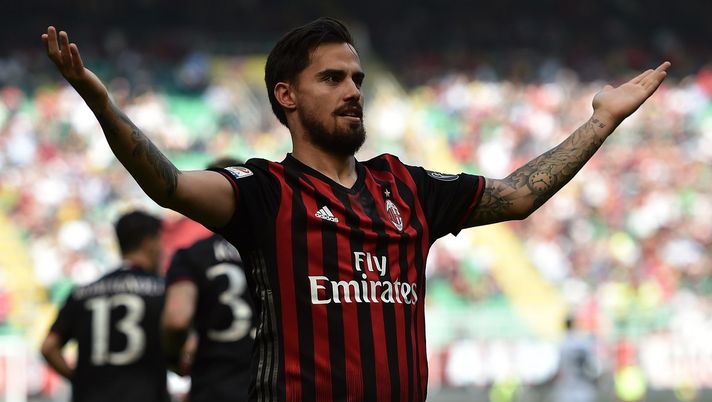 Il trionfante Suso per il gol in Milan-Palermo (credits: GETTY Images) Suso Milan Palermo