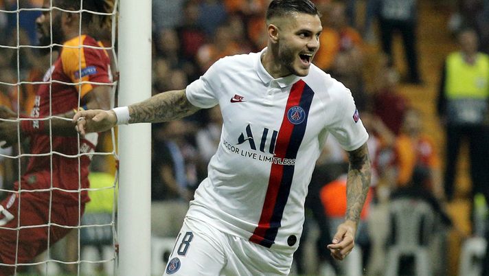 ISTANBUL, TURKEY - OCTOBER 01: Mauro Icardi of Paris Saint-Germain celebrates after scoring his team's first goal during the UEFA Champions League group A match between Galatasaray and Paris Saint-Germain at Turk Telekom Arena on October 01, 2019 in Istanbul, Turkey. (Photo by Dean Mouhtaropoulos/Getty Images) Pochettino: “Icardi non si è allenato, Neymar out. Ci serve tempo, Ferguson ha vinto dopo sette anni…” - immagine 1