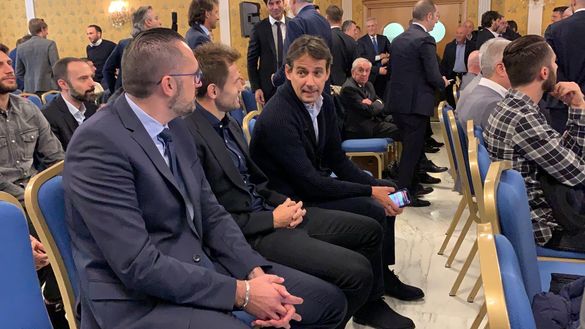 Simone Inzaghi e Senad Lulic all'incontro arbitri-club Simone Inzaghi e Senad Lulic all'incontro arbitri-club