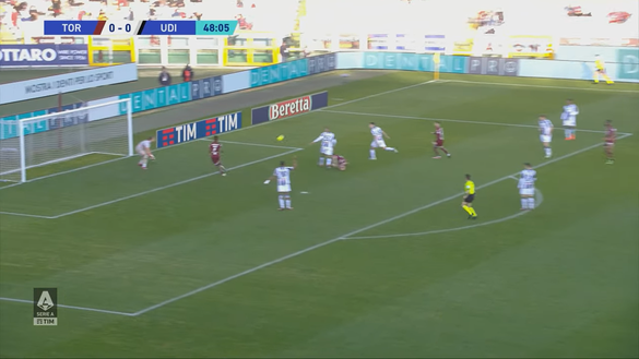 immagine 5 Torino-Udinese 1-0, l’analisi del gol: undici coinvolti in un possesso da 2′- immagine 6
