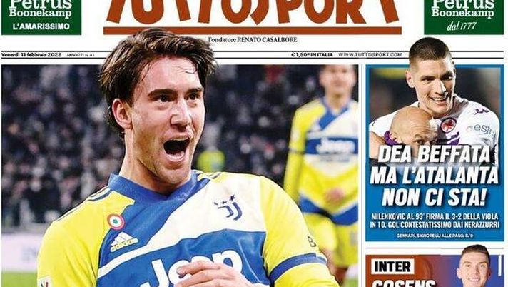 Prima Pagina, Tuttosport: “Vlahovic delirio Juve. Gosens, obiettivo derby”  Prima Pagina