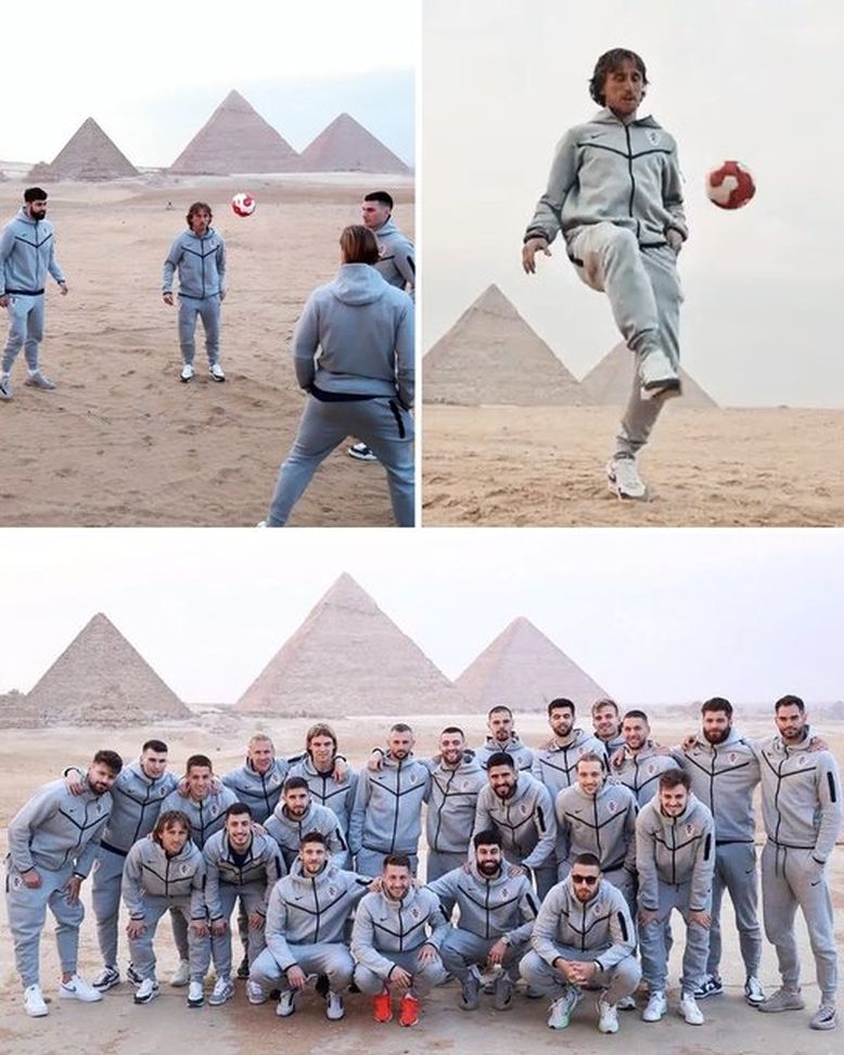 Luka Modric, calci e sorrisi sotto le Piramidi di Giza: lui si diverte e la Croazia vince la finale- immagine 2