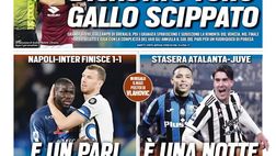 Prima Pagina, Tuttosport: “Napoli-Inter, è un pari per il Milan. Notte Champions”