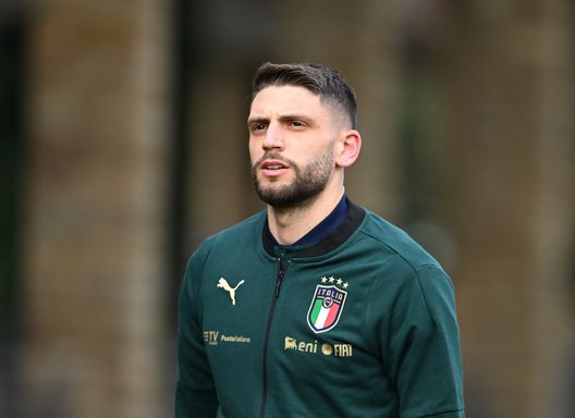 FLORENCE, ITALY - JANUARY 26: Domenico Berardi of Italy in action during a Italy training session at Centro Tecnico Federale di Coverciano on January 26, 2022 in Florence, Italy. (Photo by Claudio Villa/Getty Images) Berardi, lo scopritore svela: “Con la Fiorentina c’è stato più di qualcosa”- immagine 2