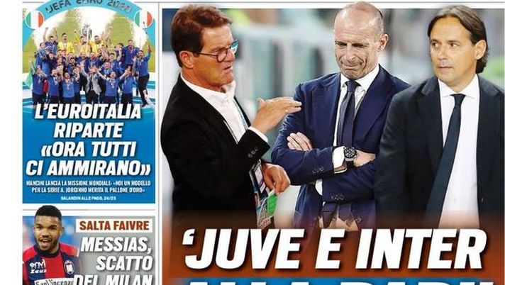 Prima Pagina Tuttosport, Capello: “Juve e Inter alla pari. Non giustifico Donnarumma” Prima Pagina Tuttosport, Capello: “Juve e Inter alla pari. Non giustifico Donnarumma”