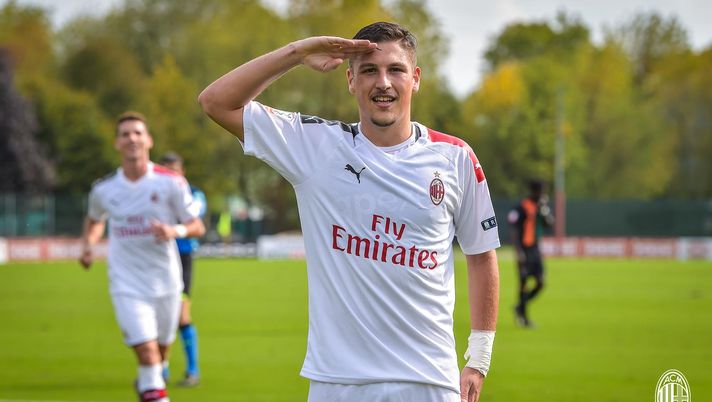 Riccardo Tonin, attaccante del Milan Primavera, @acmilan 