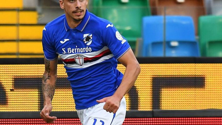 UDINE, ITALY - JULY 12: Fabio Depaoli of UC Sampdoria in action during the Serie A match between Udinese Calcio and UC Sampdoria at Stadio Friuli on July 12, 2020 in Udine, Italy. (Photo by Alessandro Sabattini/Getty Images) Sampdoria, è fatta per la cessione di Depaoli! Sky: “Resta in Serie A” - immagine 1
