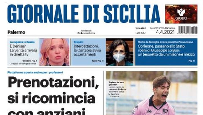 Prima Pagina, Giornale di Sicilia: “Lorenzo il magnifico espugna Caserta. L’Inter vince ancora” 