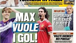Prima Pagina, Tuttosport: “Max vuole i gol! Bomber Lukaku tornerà in Italia”