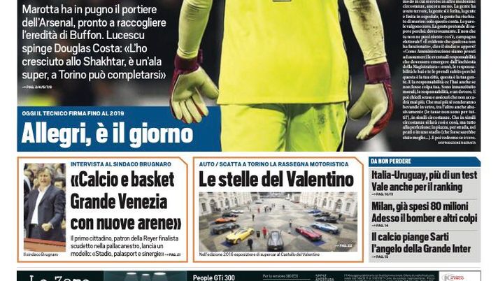 Prima Pagina, Tuttosport: “Juve, arriva un numero 1. Miha ‘Resto al Toro’. Milan, già spesi 80 milioni” 