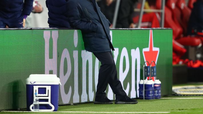 LEIPZIG, GERMANY - MARCH 10: Jose Mourinho, Manager of Tottenham Hotspur watches on during the UEFA Champions League round of 16 second leg match between RB Leipzig and Tottenham Hotspur at Red Bull Arena on March 10, 2020 in Leipzig, Germany. (Photo by Martin Rose/Bongarts/Getty Images) 