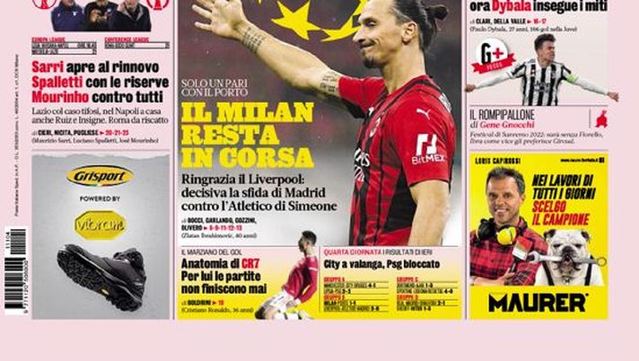 Prima Pagina, La Gazzetta dello Sport: “Inter a tre stelle. Il Milan resta in corsa” - immagine 1