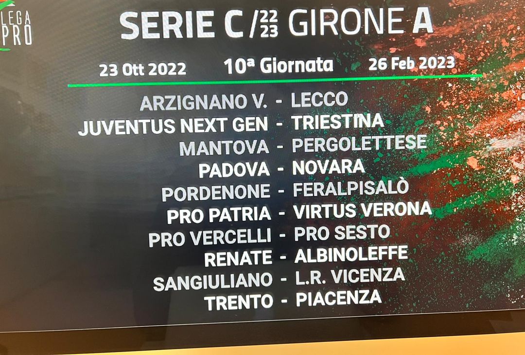 Serie C girone A, 2022/23: il calendario completo - immagine 10