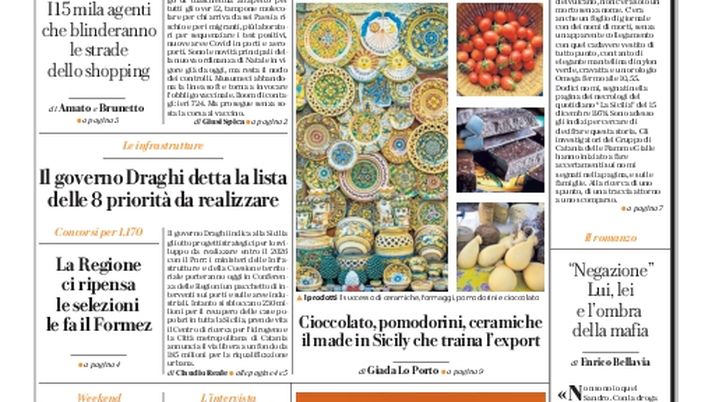Prima Pagina, La Repubblica-Palermo: “Arriva la stretta di Natale”  Prima Pagina, La Repubblica-Palermo: “Arriva la stretta di Natale” - immagine 1