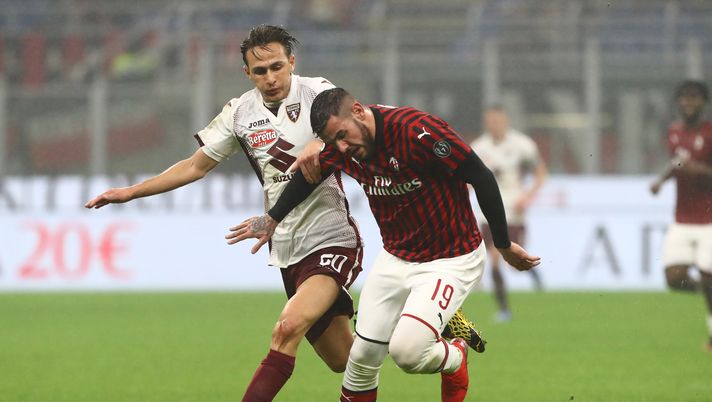 Simone Edera e Theo Hernández durante Milan-Torino (credits: GETTY Images) 