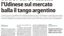 Messaggero Veneto: Da De Paul a Pussetto: l’Udinese sul mercato balla il tango argentino