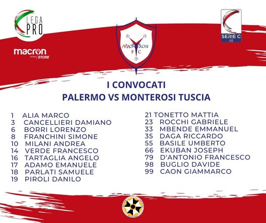 Palermo-Monterosi, 19 calciatori convocati da Menichini: l’elenco completo- immagine 2