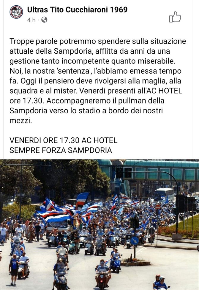 Non pensiamo a Ferrero ma solo al derby: il raduno della vigilia dei tifosi Samp- immagine 2