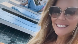 VIDEO / Michela Persico, pranzo a bordo piscina. Lady Rugani in splendida forma