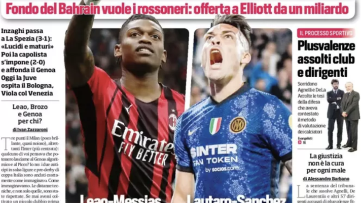 Prima Pagina, Corriere dello Sport: “Scudetto, botta e risposta tra Inter e Milan” prima pagina