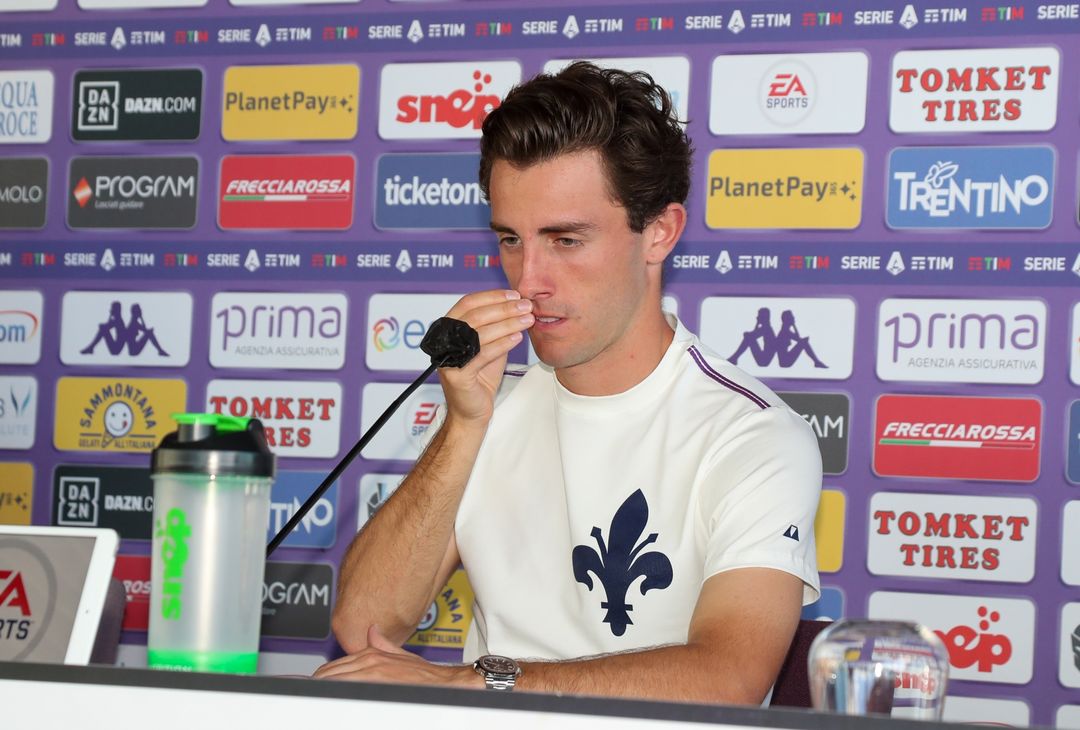  GERMOGLI PH 1 SETTEMBRE 2021 FIRENZE HOTEL EXCELSIOR PRESENTAZIONE DEL NUOVO GIOCATORE DELLA FIORENTINA ODRIOZOLA NELLA FOTO 