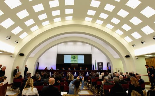 ROME, ITALY - MARCH 01:  A general view of the Italian Football Federation (FIGC) press conference on 'UEFA Euro U21 2019 Finals' on March 1, 2017 in Rome, Italy.  (Photo by Paolo Bruno/Getty Images) 