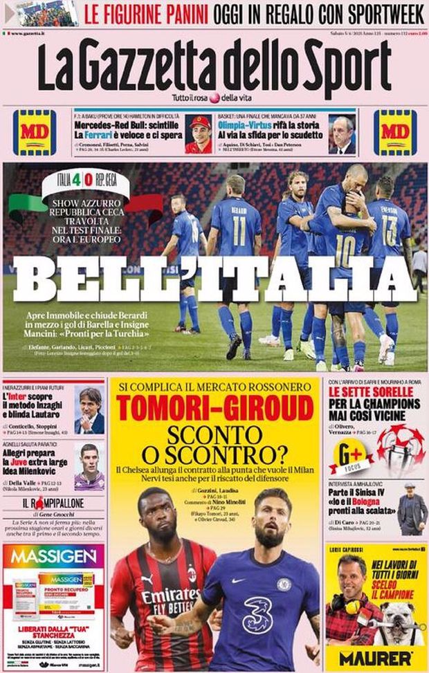 BUONGIORNO CITTACELESTE – LE PRIME PAGINE DEI PRINCIPALI QUOTIDIANI SPORTIVI – GUARDA 